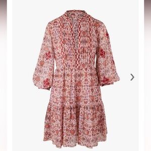 Sachin + Babi Red and Cream Floral Dress